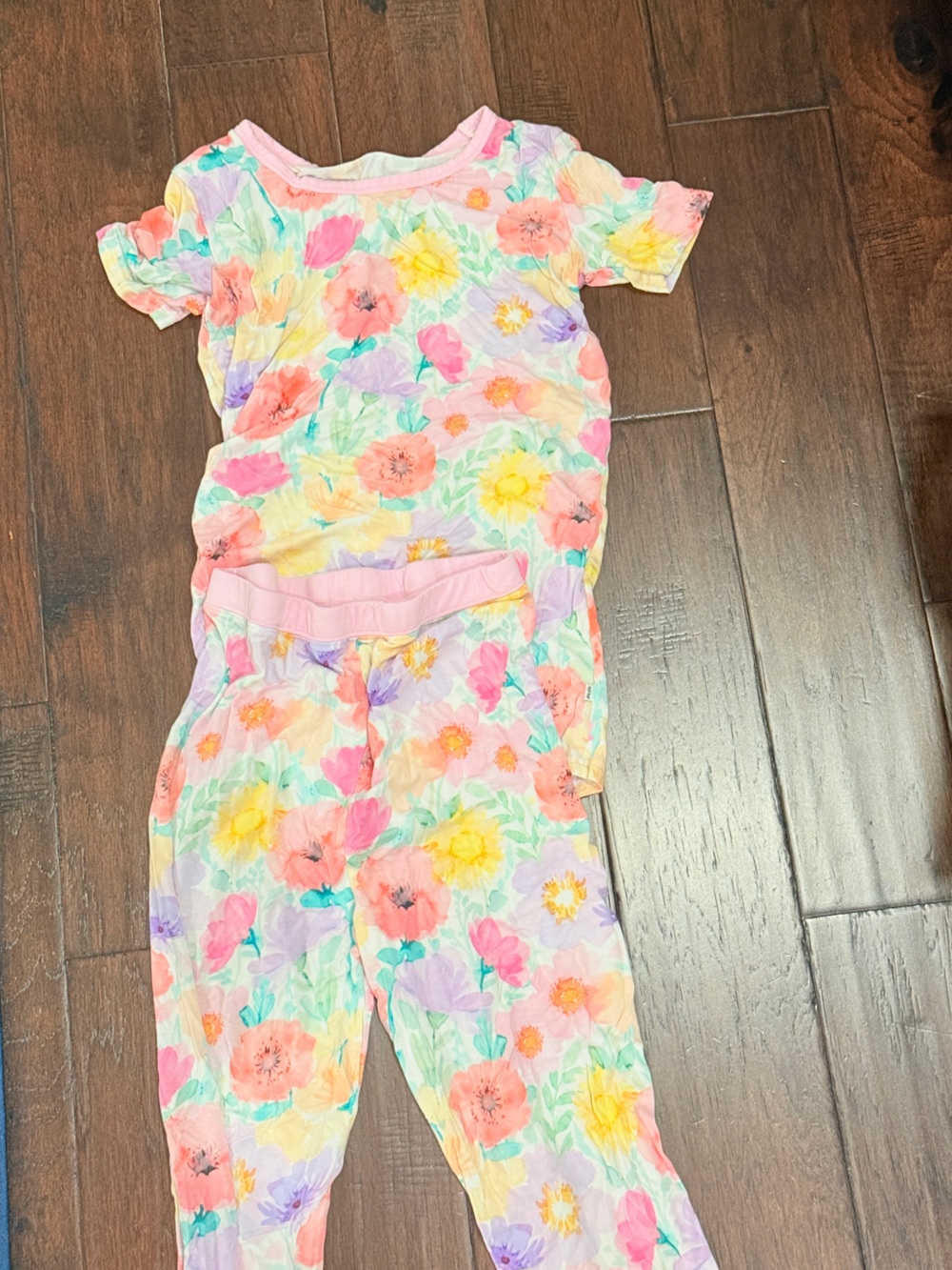 Little Sleepies Floral Pajama Set in Pink, Yellow, Purple, Green